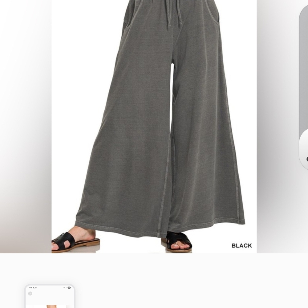 Women's Wide-Leg Gray Pants